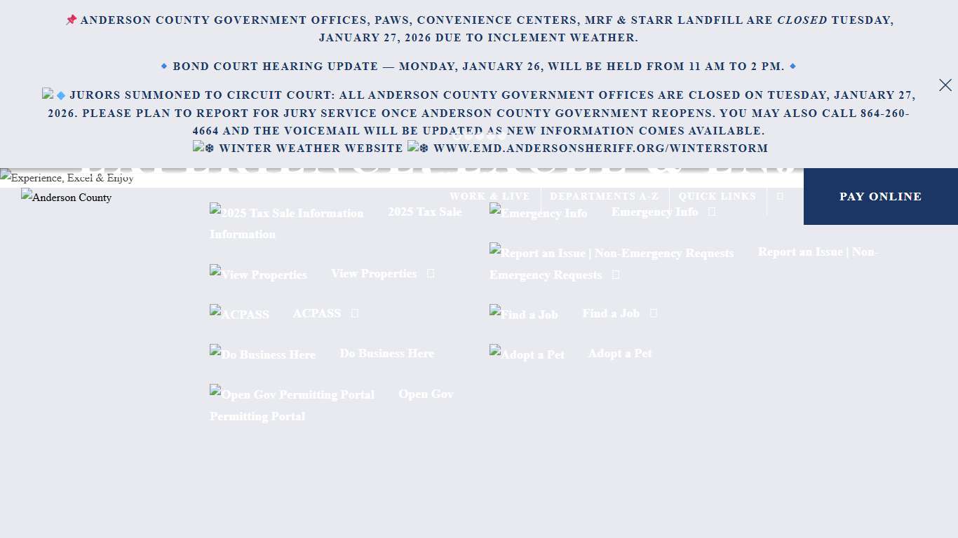 Experience, Excel, Enjoy - Anderson County South Carolina